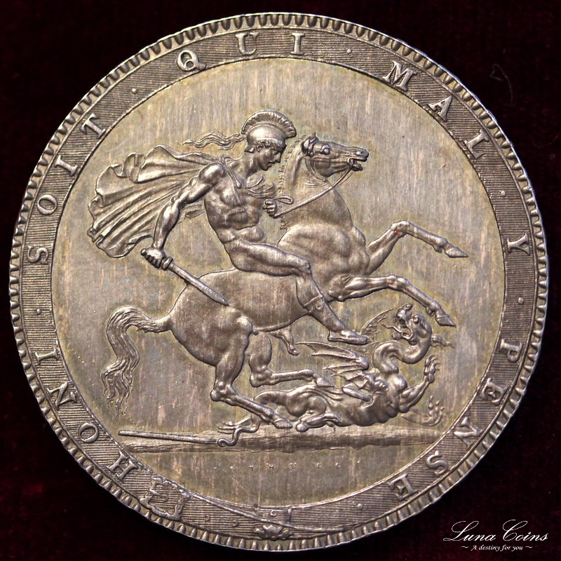 イギリス 1818年ジョージ3世パターンクラウン銀貨 ESC R6 発行枚数3-4