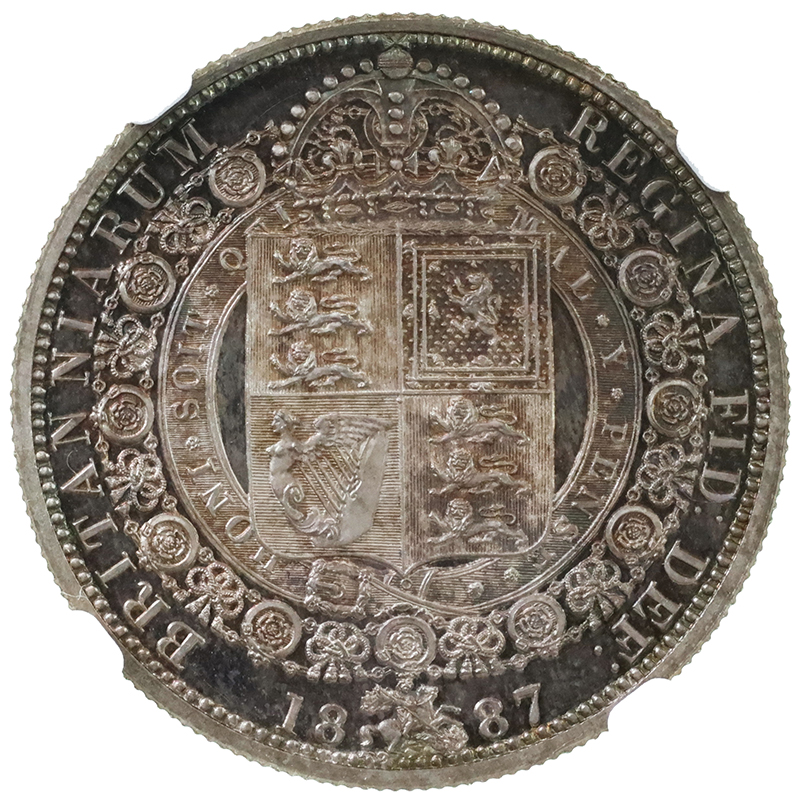 イギリス 1887 ヴィクトリア女王 銅メダル NGC MS 63 BN ゴールデン