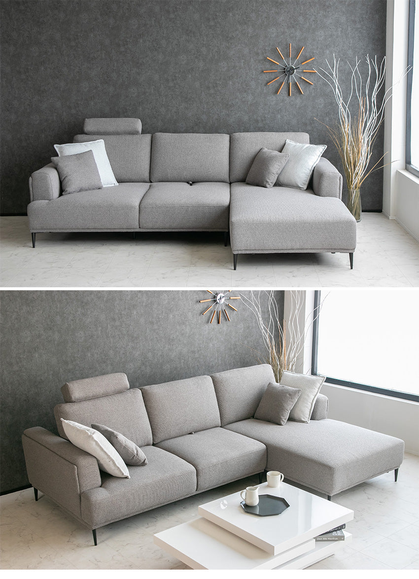 バリ家具】ディジョンソファ 3人掛け グレーホワイトウォッシュ バリ