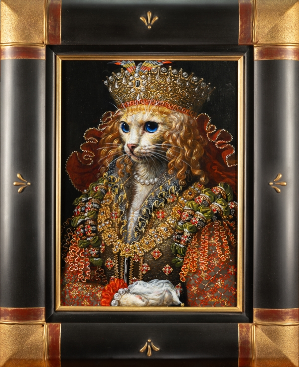 猫好きさんに】猫貴族肖像画 アンティーク ヴィクトリアン 猫好きさん