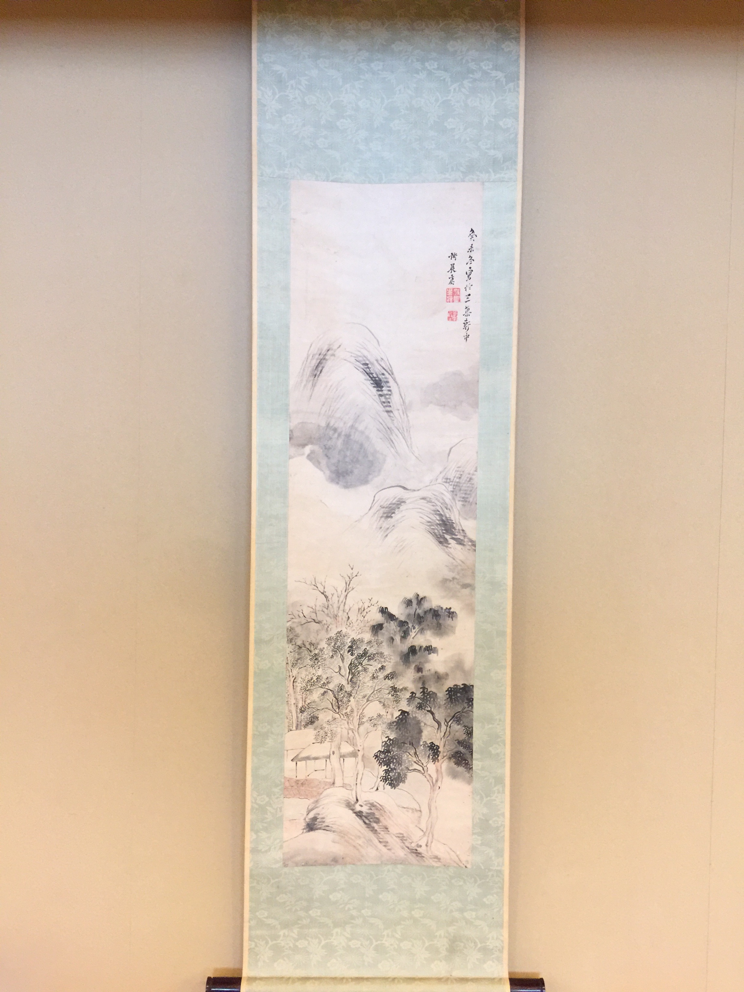 真作】【複製】掛軸 与謝蕪村 工芸画 いかだしの 詩画作品 合箱入 T48