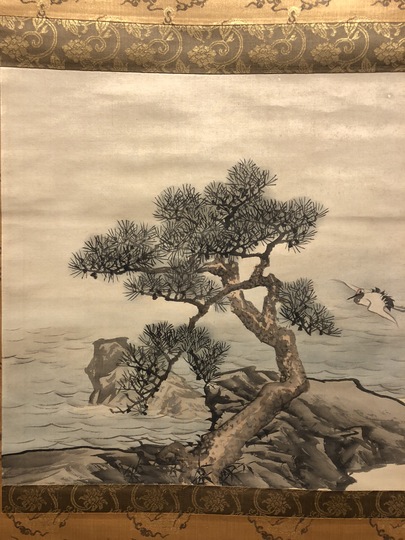 呉春 老松双鶴図｜古美術・掛け軸の販売・買取・鑑定-松本松栄堂