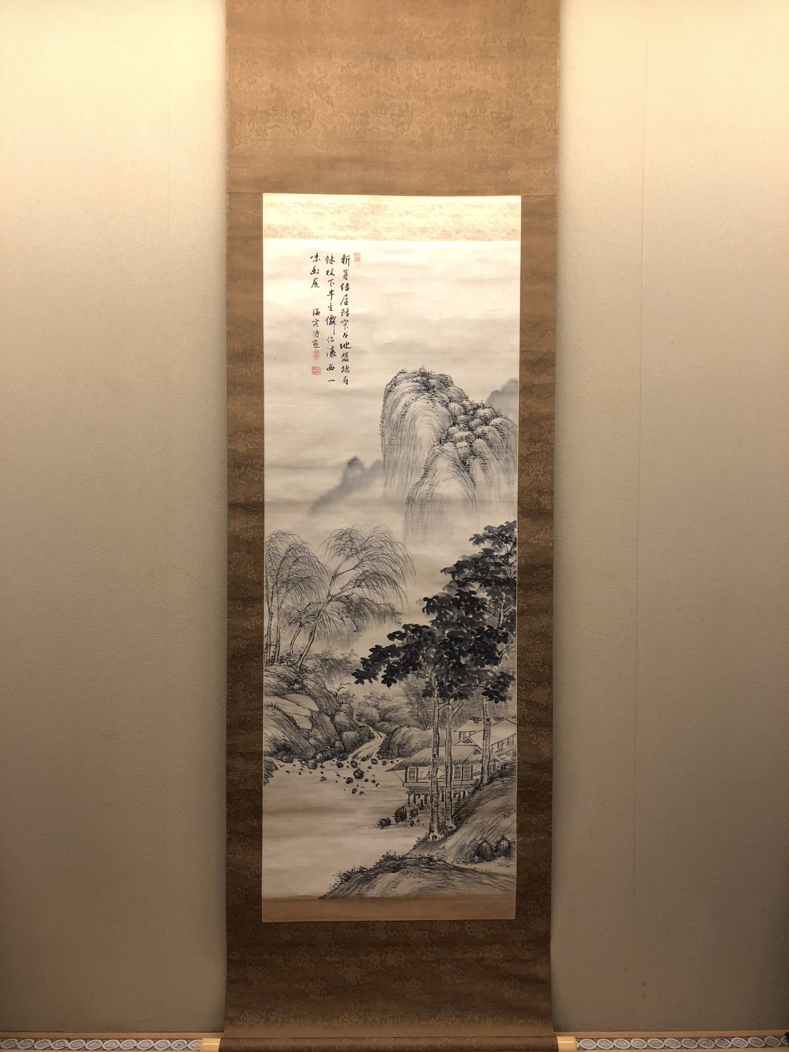 真作/貫名海屋/海客/南天水仙図/12月の花/掛軸/名家伝来/AE-3 【公式通販】