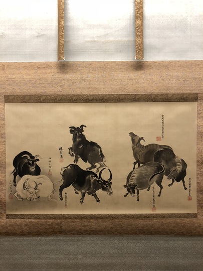 土佐光孚 牛図合作｜古美術・掛け軸の販売・買取・鑑定-松本松栄堂