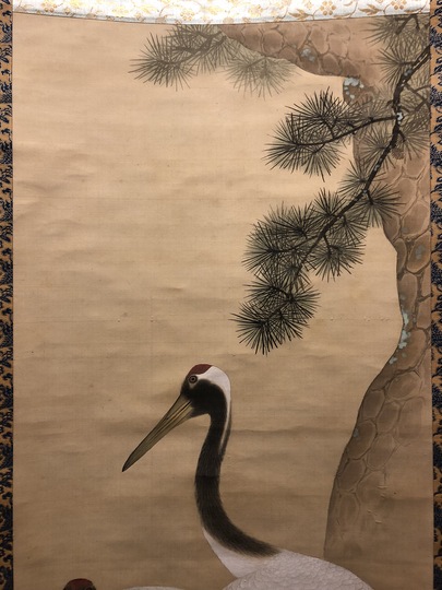 掛軸-1120 大徳寺 小林太玄 賛 小沢幸司 画 牡丹之図 画賛 掛軸-1120