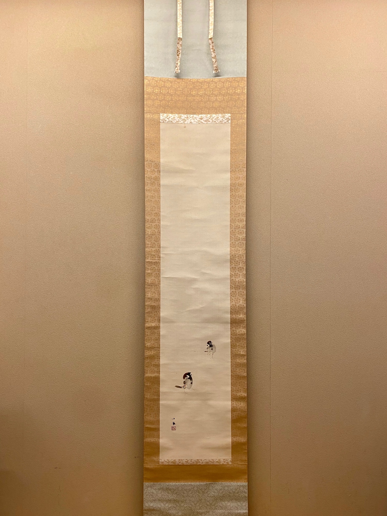 竹内栖鳳 二雀｜古美術・掛け軸の販売・買取・鑑定-松本松栄堂