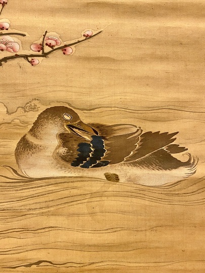 掛け軸、鷹に梅の図 掛け軸、鷹に梅の図 掛け軸、鷹に梅の図 Mori