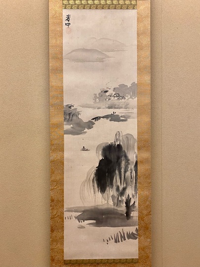 掛軸 佐藤永芳 『京美人』彩色 掛軸 旧家蔵出 hanging scroll #0646
