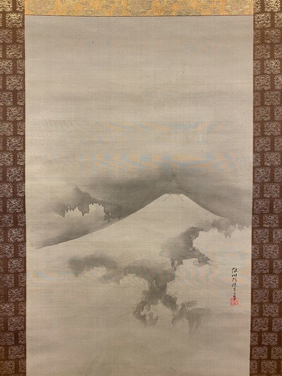 狩野伊川院栄信 富士越龍図｜古美術・掛け軸の販売・買取・鑑定-松本松栄堂
