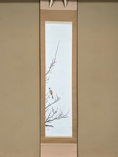 福田平八郎 白梅上鶲｜古美術・掛け軸の販売・買取・鑑定-松本松栄堂