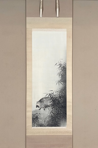 K掛軸 「秋野」木島櫻谷 作•書付 大正から昭和初期 共箱 木箱 S949KJ K