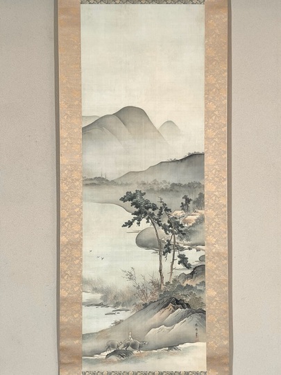 日本画掛軸 渡辺周渓 日本画掛軸 渡辺周渓