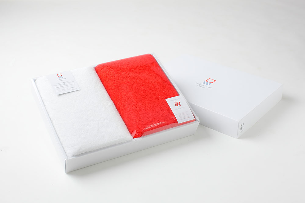 紅白 バスタオルセット（今治タオル）-タオルはまかせたろ.com [タオル