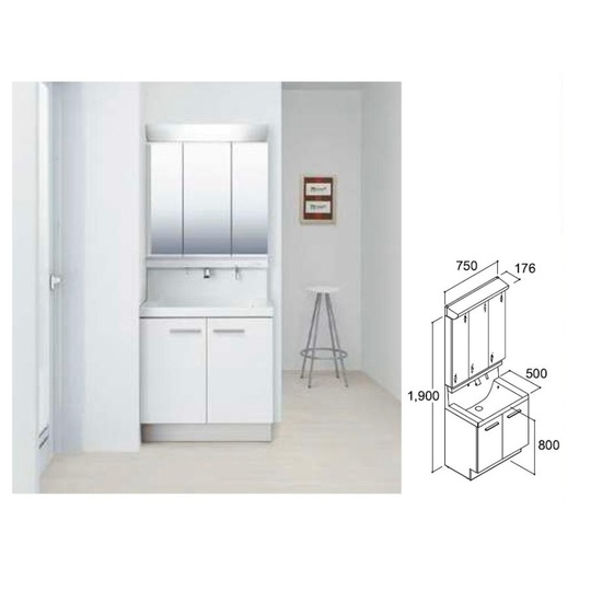 EBH-905SY MEB-903TXS LIXIL EV洗面化粧台 間口900mm 奥行500 引出