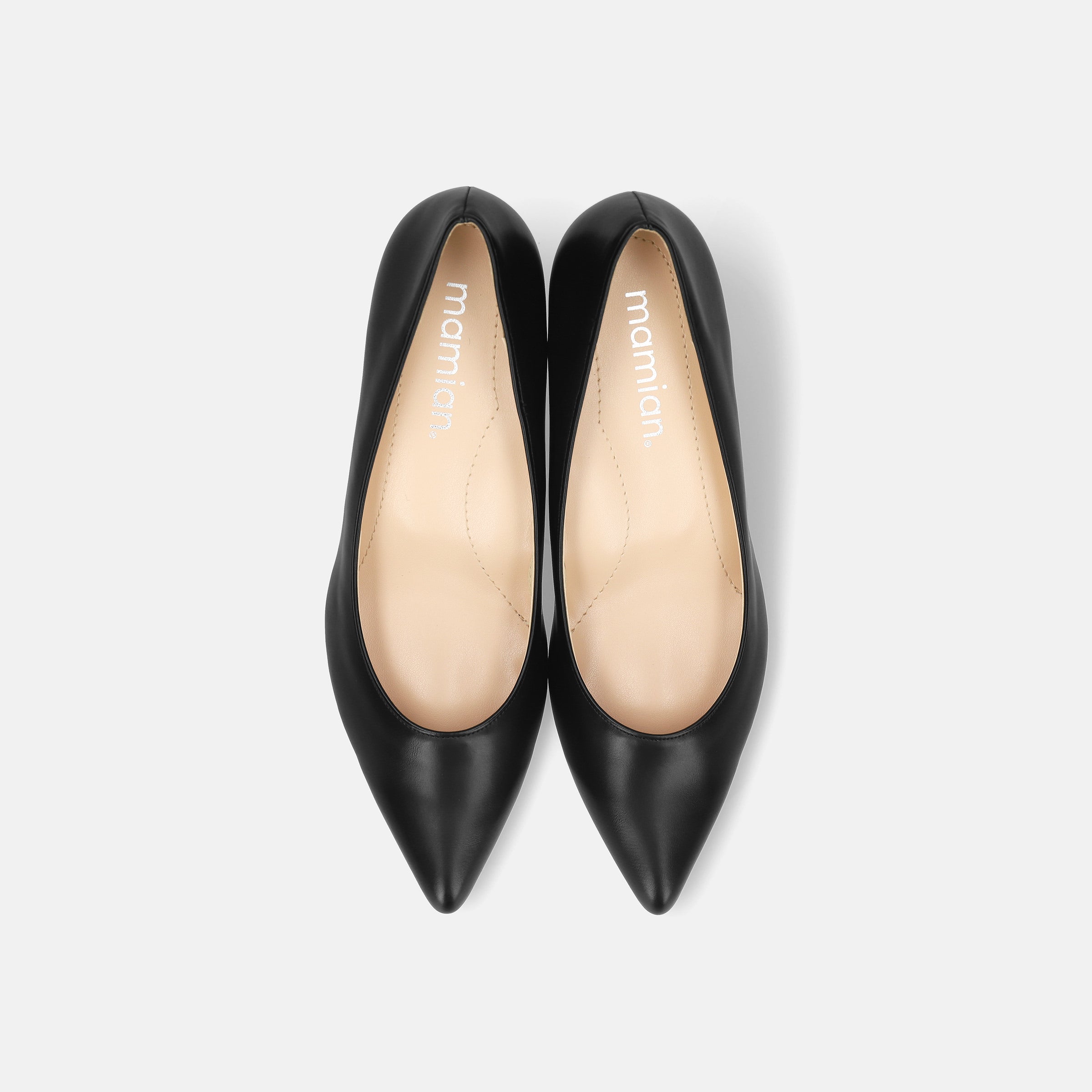 iCoN COLORS：ポインテッドトゥ スムース パンプス（C57173）ブラック