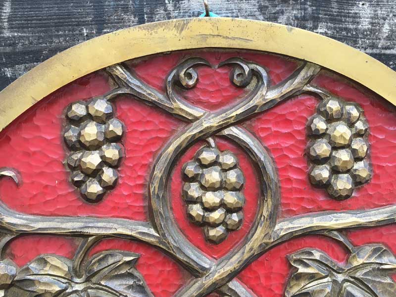 昭和レトロ サントリーワインショップ 木彫りの看板、SUNTORY