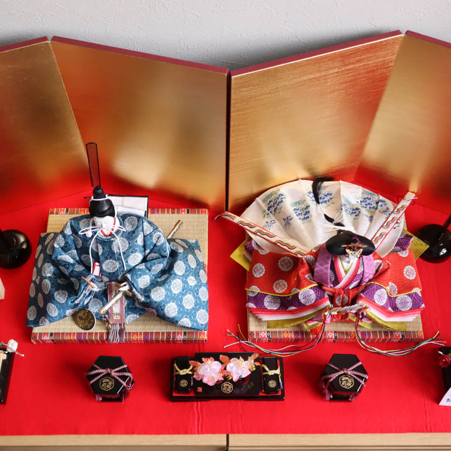 京都・大橋弌峰作 京九番正絹西陣織 内裏雛 柔装束 京頭師：藤澤 瑞馨