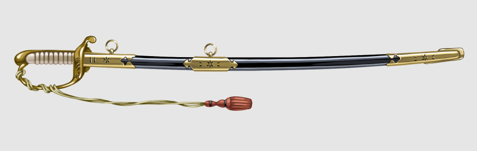 大日本帝國陸軍 尉官用 指揮刀 (二環吊り) 模造刀身 大日本帝國陸軍