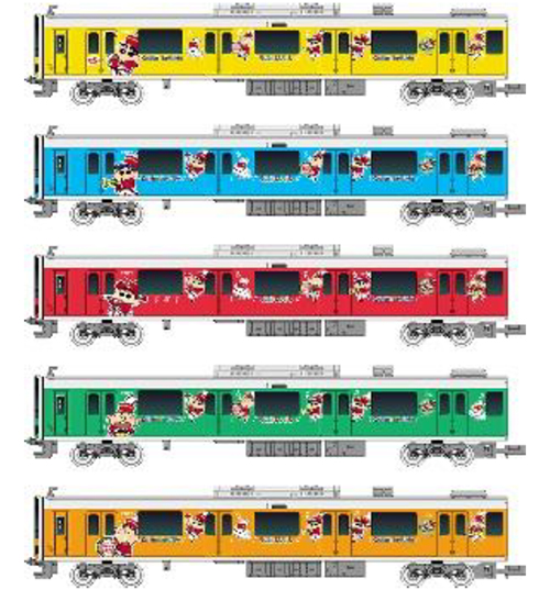 東武50050型 クレヨンしんちゃん ラッピングトレイン 5両ディスプレイ