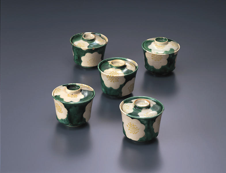 ☆お料理屋さんの器 乾山写 金彩色絵 紅白梅花文 蓋