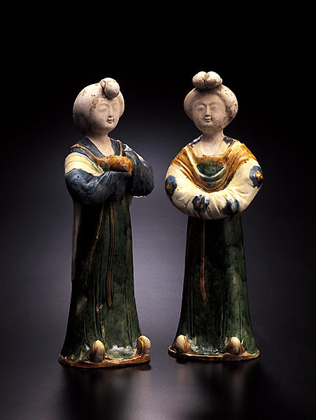 中国美術 唐 加彩 婦人俑 置物 加彩婦女立俑 - 名品紹介 - 京都国立博物館