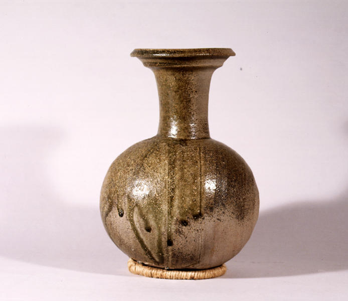 須恵器長頸壺 古墳時代 考古発掘品 古代日本 古美術 花呼ぶ器