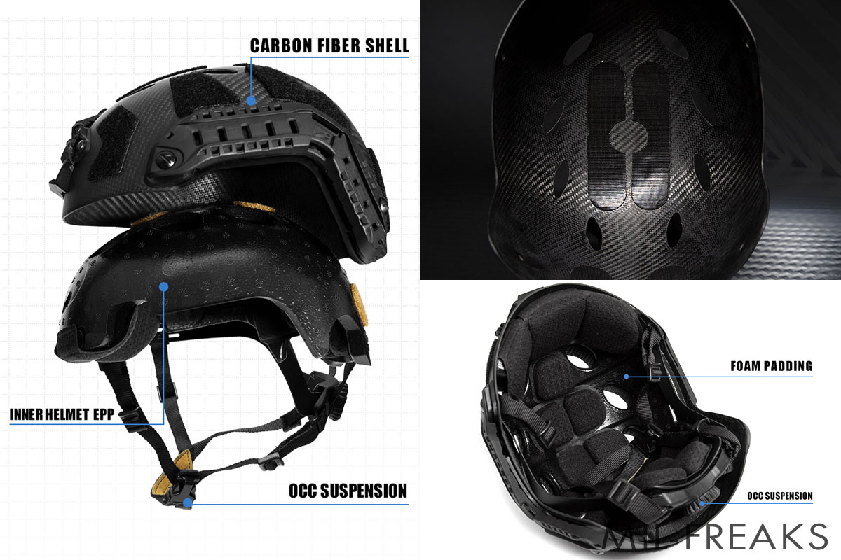 FMA Ops-Coreタイプ FAST SF カーボンファイバー製ヘルメット