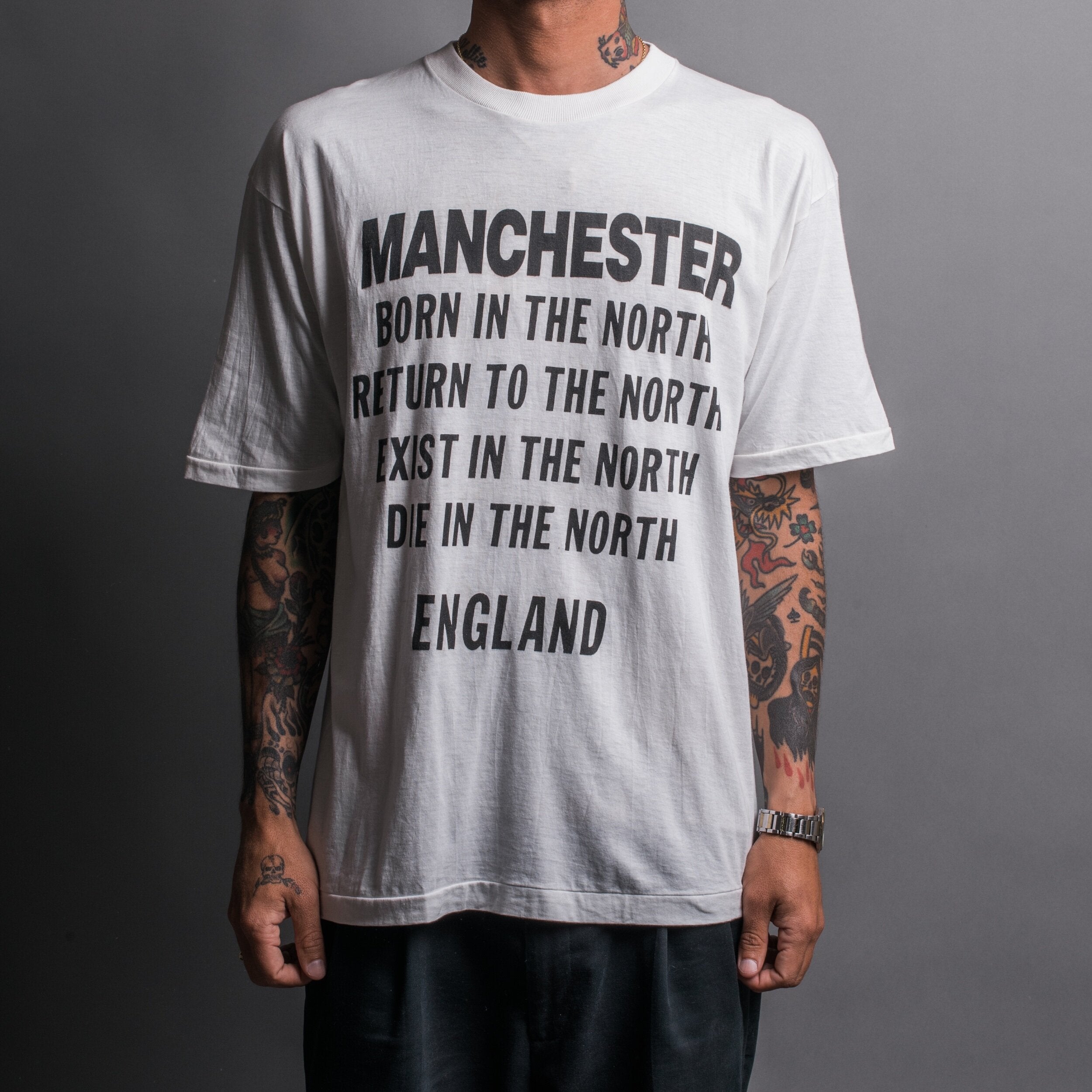 Vintage 80's Manchester Born In The North T-Shirt – Mills Vintage USA