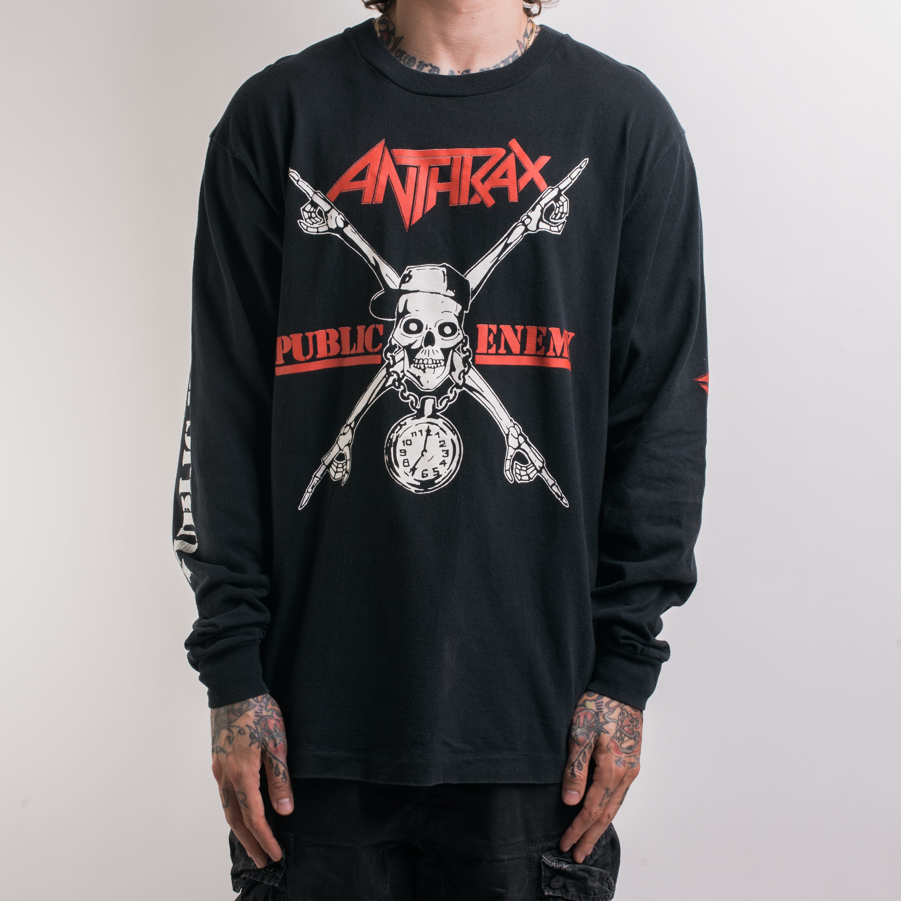 Vintage 90's Public Enemy Anthrax Longsleeve – Mills Vintage USA