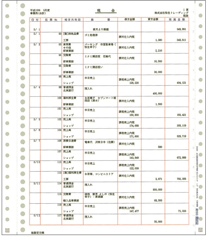 弥生 334001 A4元帳連続用紙3行明細 連続 - 弥生会計サプライ（専用