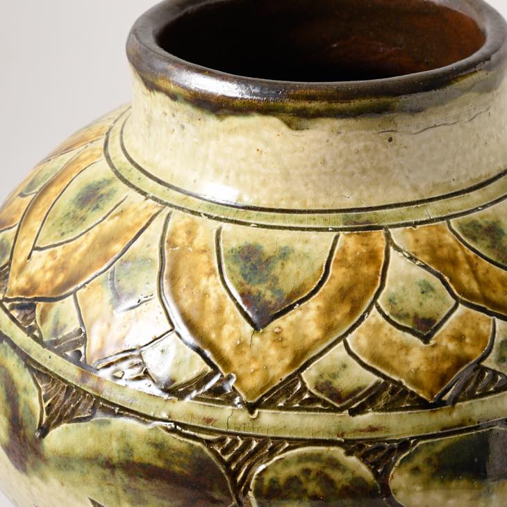 照屋窯 照屋佳信 壺 線彫り（訳あり） ｜ みんげい おくむら （日本と