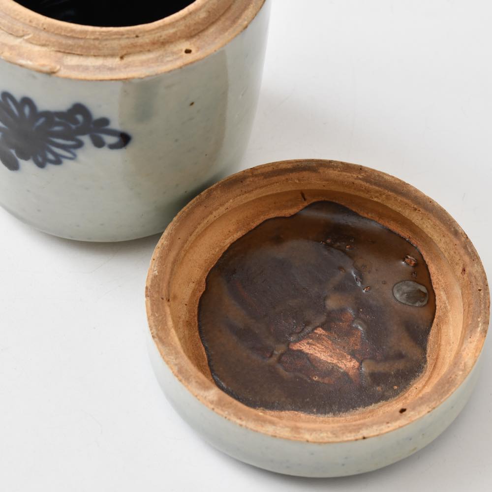 中国 仿古 青磁 鴨 蓋物