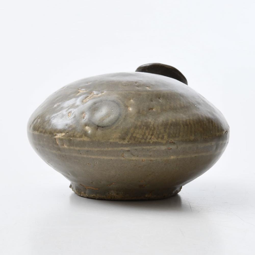 高麗青磁 花瓶 高さ約27.2㎝ タトコニ 東さ7-0728③ 高麗青磁 花瓶