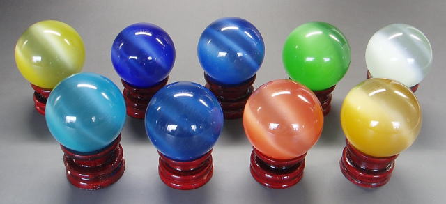 キャッツアイ/猫目石 丸玉（ディープブルー）