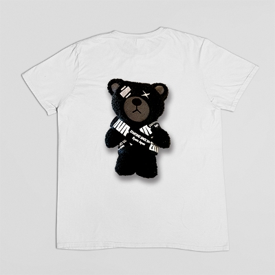 ぬいぐるみテディ くま テディベア付き 取り外し可能 クマ 刺繍 クロス