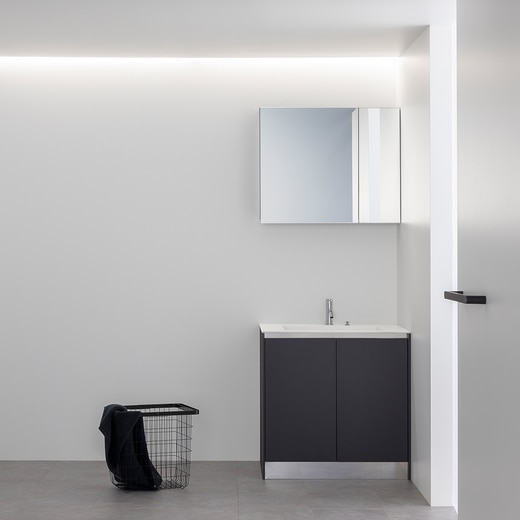 プレーンV600フルセット ブラック/開き/リネア水栓(PLVH10FBKL)｜洗面