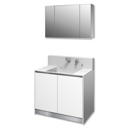 プレーンVアップライト900フル#ホワイト/開き/シングル引出(PLVU30W