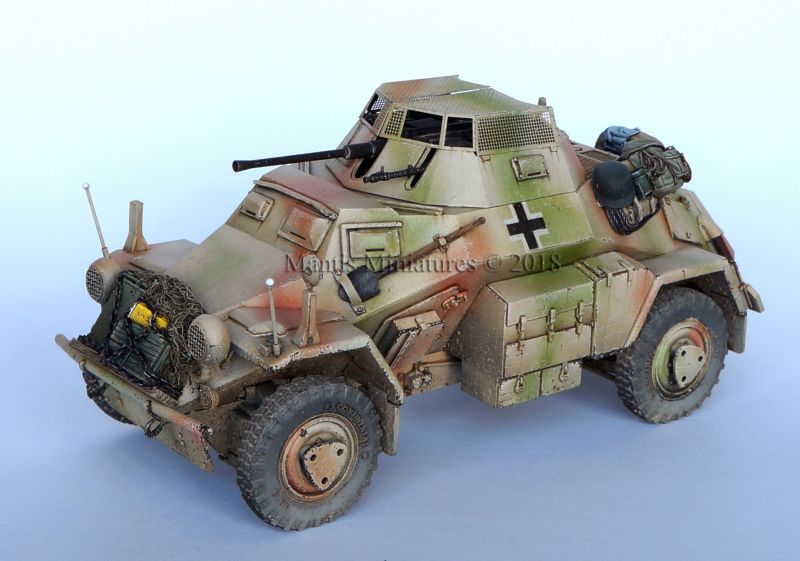 タミヤ【ドイツ軍】 sd.kfz222 1/35完成品 ジオラマベース付き
