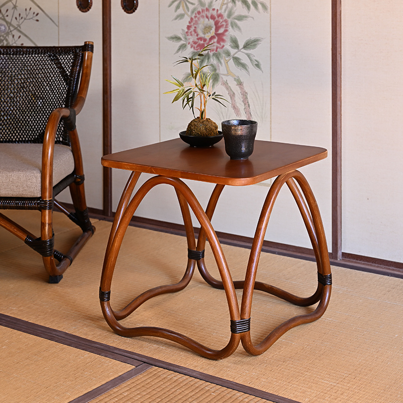 ラタン サイドテーブル 天然木 角形 T266KAを激安で販売する京都の村田家具