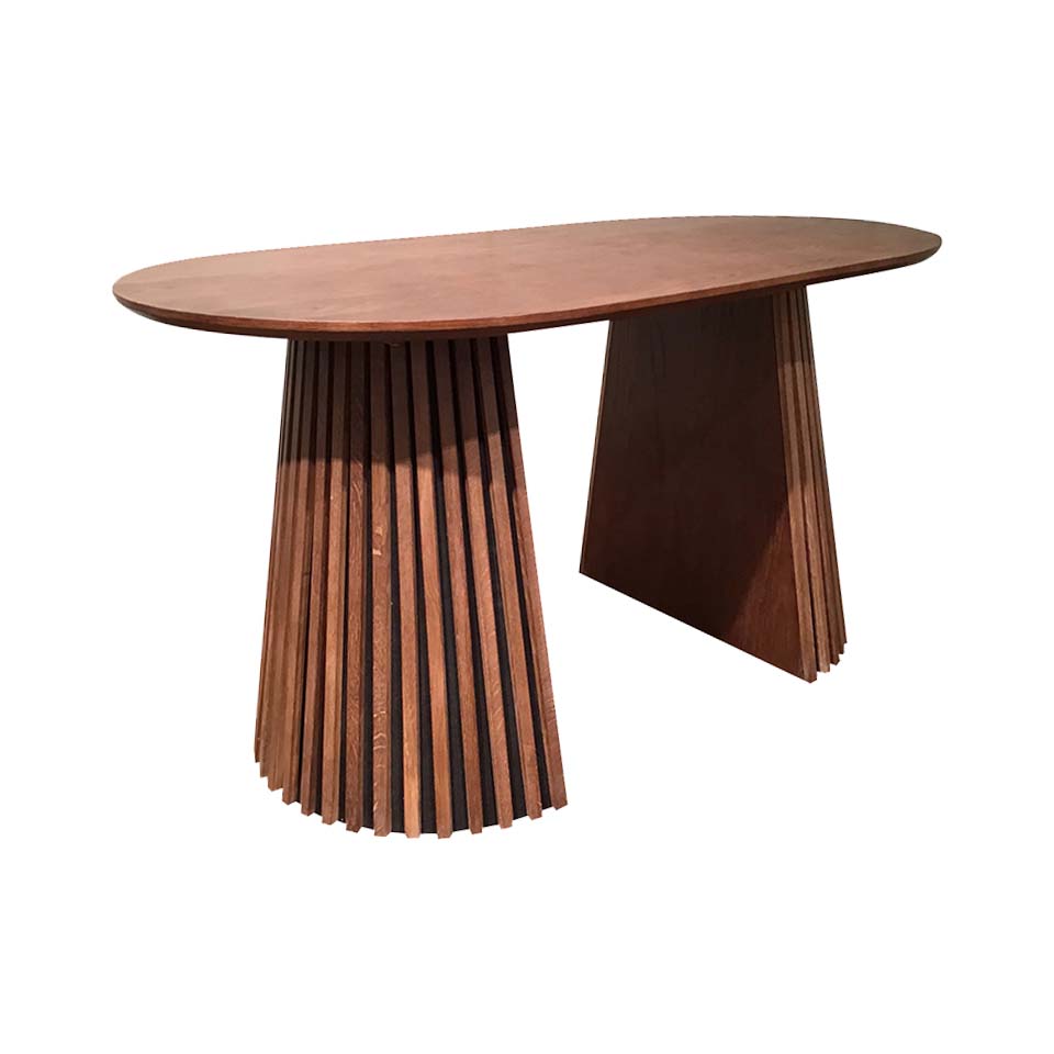 H&O テーブル 木製 金属製 組立 ウォールナット 新古品 ウォールナット