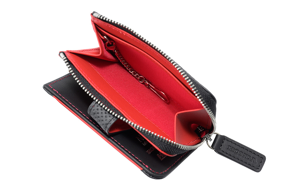 ノイインテレッセ×HRC】小銭入れ付きキーケース□BR -Black＆Red-
