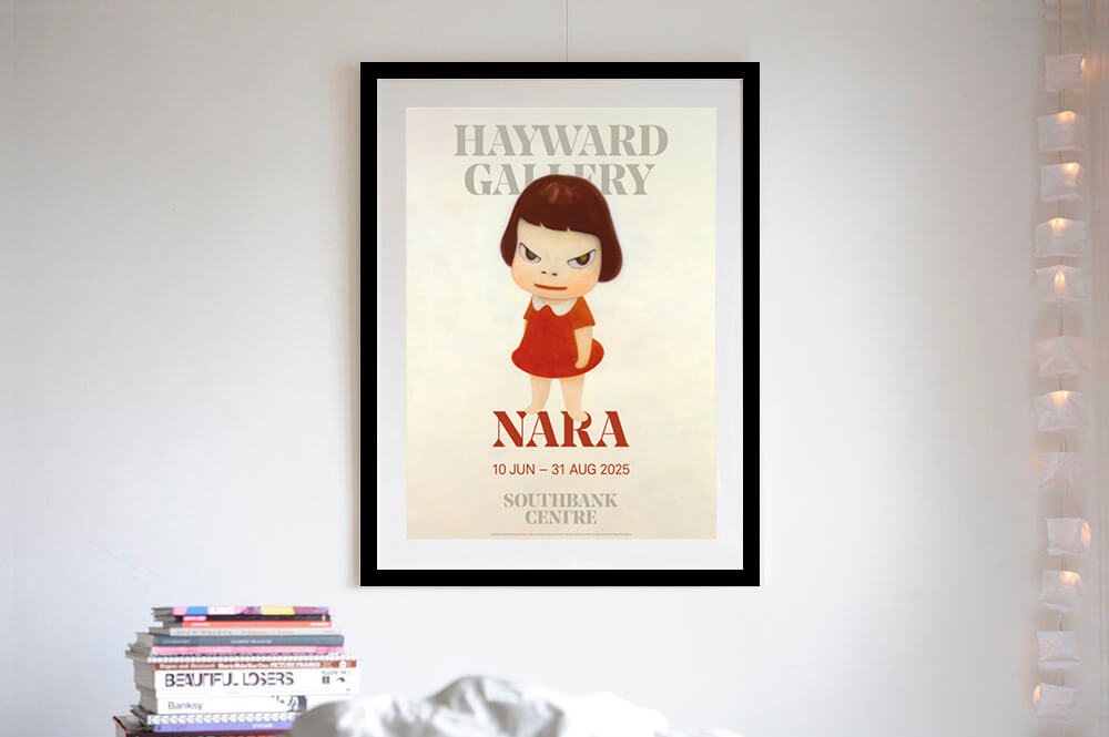 絶版 美品 奈良美智 ポスター『勉強中』 ドイツ製 額装品 希少 非売品