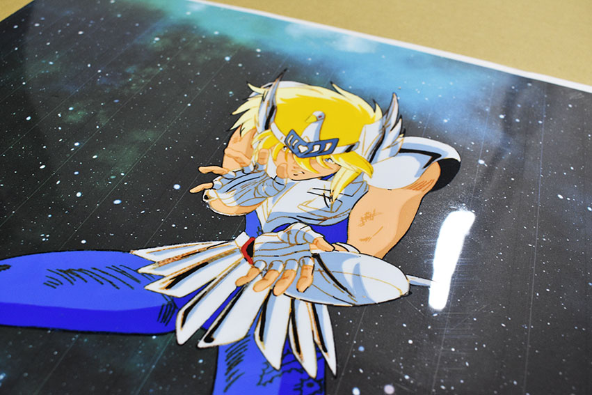 セル画 聖闘士星矢 キグナス氷河 大判 横長 セル画額「聖闘士星矢 キグナス