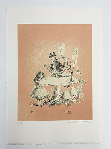 ね*こ様 金子國義 金子国義 リトグラフ サイン 署名 不思議の国の