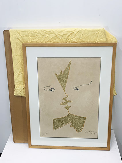 ジャン・コクトー版画額「無題（キスをする二人）」 | Natsume Books