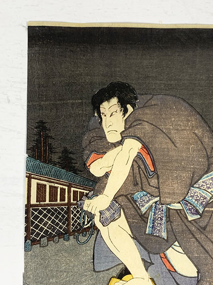 豊国三代「花街模様薊色縫」 2枚続 約各36.2×24.2 浮世絵