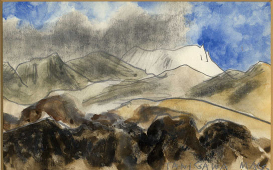 希少・原画】 串田孫一 水彩画－1972年制作 串田孫一自筆水彩画入本