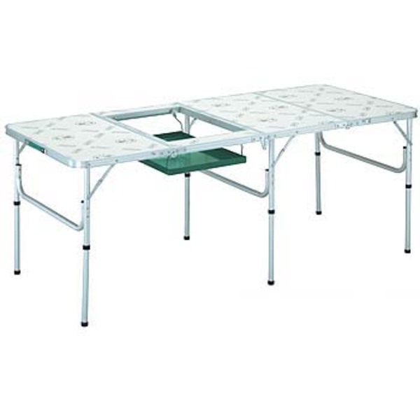 コールマン スリム三つ折りBBQテーブル 中央収納付き Amazon.co.jp