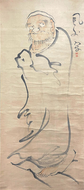 掛け軸 平光岳陽 水墨山水 絹本 希少 軸装 茶道具 掛軸 美品 です。