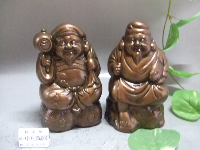 新発売 新商品 備前焼 明治～昭和初期 大黒天像 打ち出の小槌 七福神